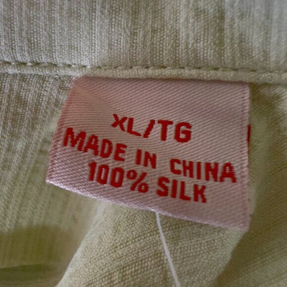 Tommy Bahama 100% Silk Bahama Cove Short Sleeve Shirt XL Light Safari Green NWT - Picture 7 of 9